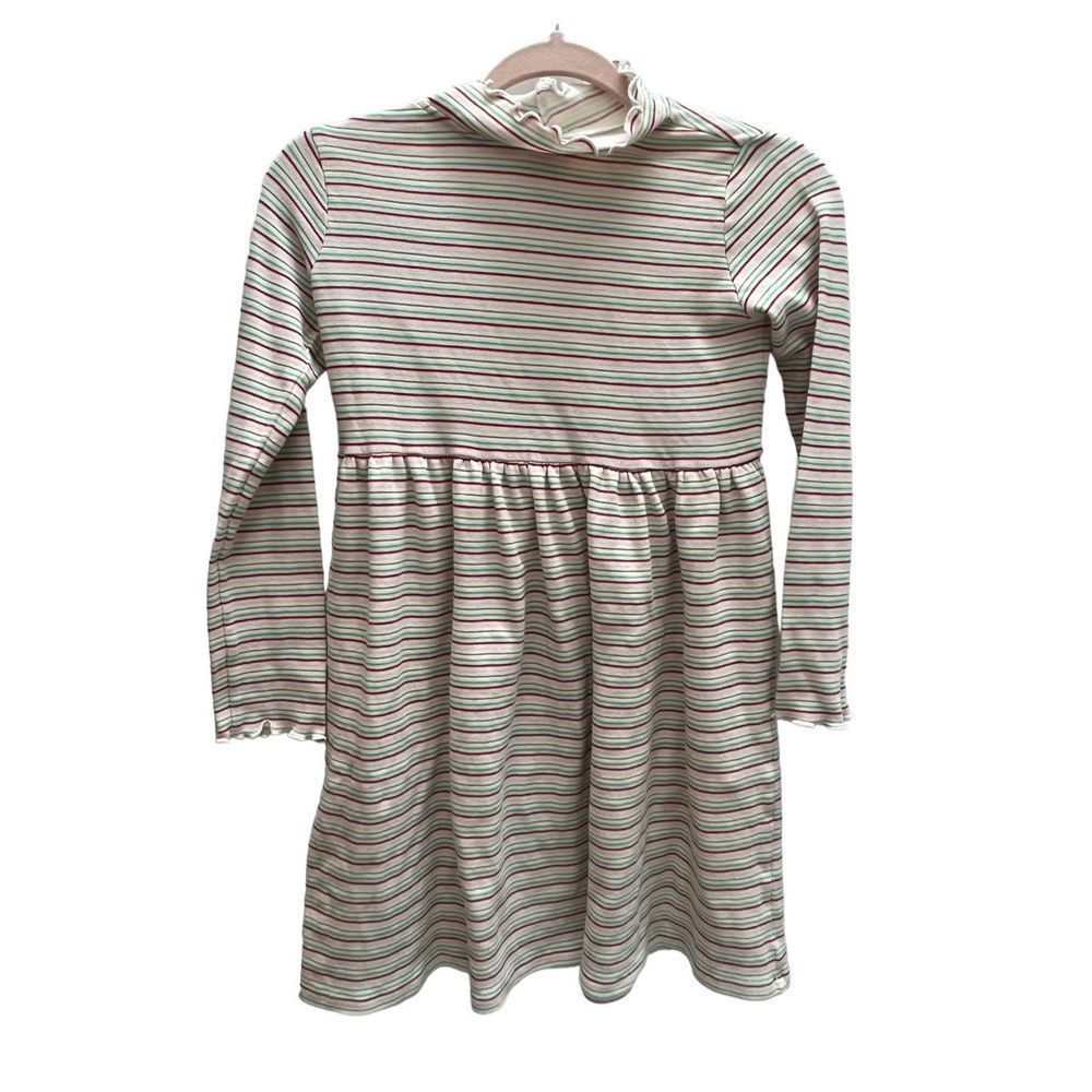 Hanna Andersson Striped Holiday Dress with Mock turtleneck, Size 10 girls - Picture 4 of 7